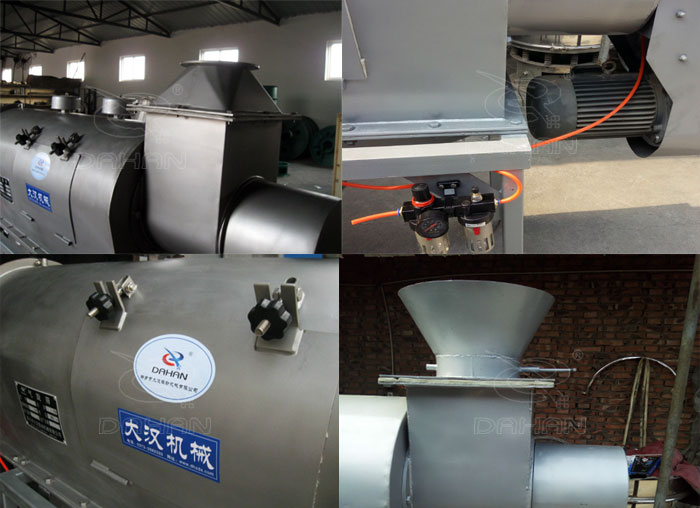 氣旋篩：電機(jī)，進(jìn)料口，氣壓裝置等特寫圖片