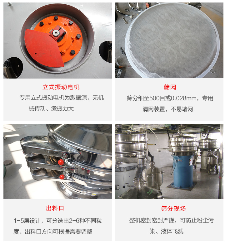 旋振篩定制化有：移動，加緣，閘門等多種形式選擇。子母設(shè)計透網(wǎng)率高，換網(wǎng)方便。