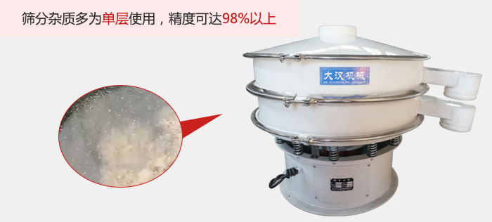 塑料振動(dòng)篩篩分雜質(zhì)多用與單層篩網(wǎng)使用。